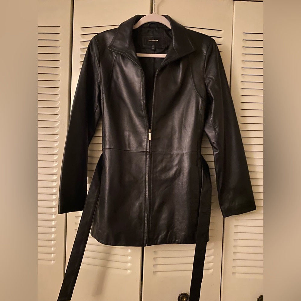 Colebrook Essentials Leather Zip Jacket W/ Tie - image 1